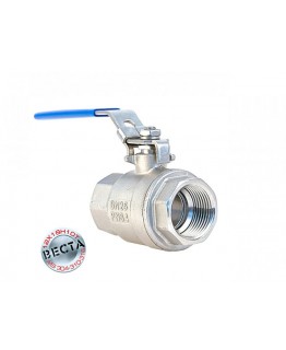 Кран кульовий в/в Ду 20 н/ж (AISI 316, двоскладовий, Ру 6,3 МПа)