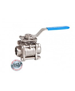 Кран кульовий в/в Ду65 н/ж (AISI 316, трьохскладовий, Ру 6,3 МПа)