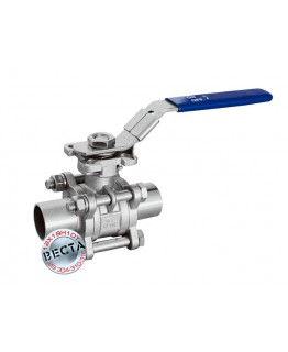 Кран кульовий приварний Ду 100/100 (AISI 316, трьохскладовий, Ру 6,3 МПа)