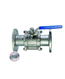 Кран кул.фл. Ду 15/15 (AISI 316, трьохскладовий, Ру 4,0 МПа)